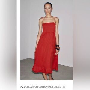 Zara Red Midi Dress